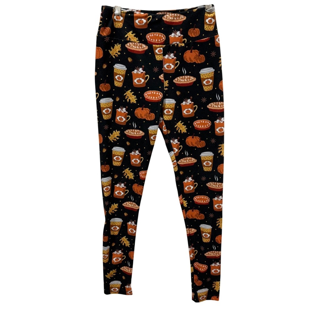 Charlie's Project Tween JRS10-4 Black Pumpkin‎ Spice Latte Pie Fall Leggings